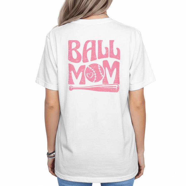 Baseball Mom Pride Heart And Bat Love Game Day Women's T-Shirt Back Print