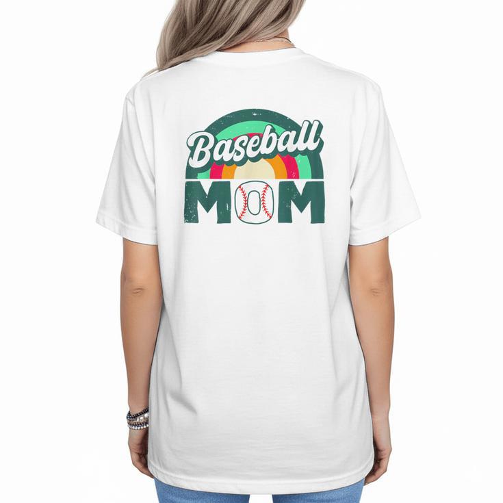 Baseball Mom Rainbow Game Day Women's T-Shirt Back Print