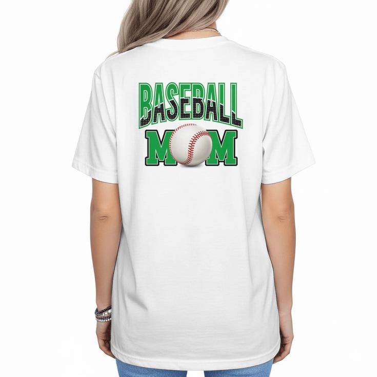 Baseball Mom Sports Green Women's T-Shirt Back Print
