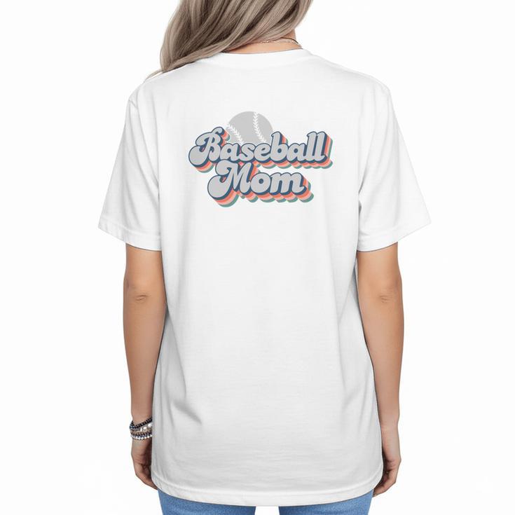 Baseball Mom Sporty Retro Baseball Team Momma Gray Women's T-Shirt Back Print
