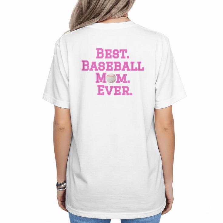 Best Baseball Mom Ever Pink Women's T-Shirt Back Print