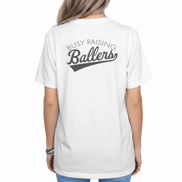 Busy Raising Ballers Baseball Mom & Parent Sports Premium Tri-Blend Women's T-Shirt Back Print