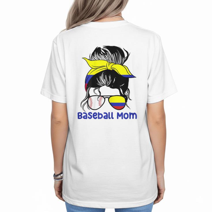 Colombia Baseball Mom Messy Bun Women's T-Shirt Back Print