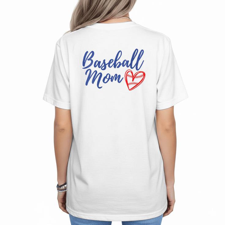 Cute Baseball Mom Heart Matching Mama Mother's Day Women's Women's T-Shirt Back Print