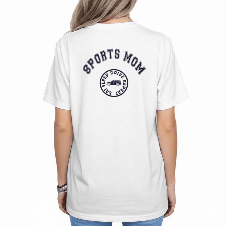 Eat Sleep Sports Hockey Cheer Baseball Mom Taxi Women's T-Shirt Back Print