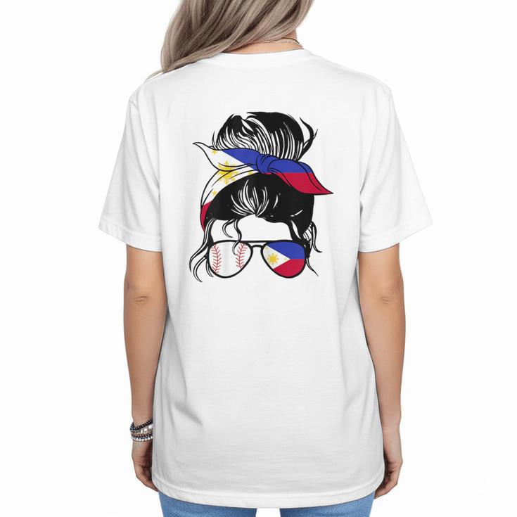 Filipina Baseball Mom Philippines Flag Baseball Girl Women's T-Shirt Back Print