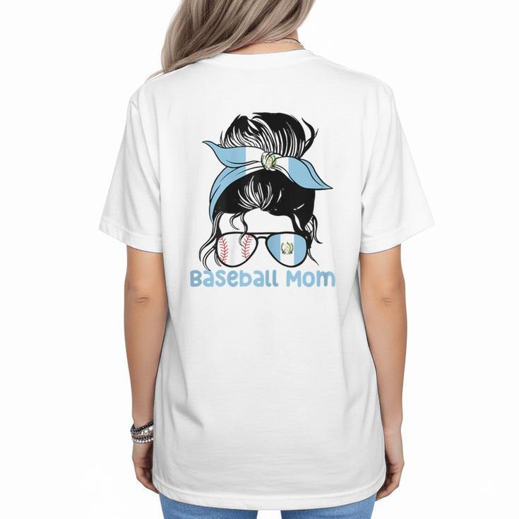 Guatemala Baseball Mom Messy Bun Women's T-Shirt Back Print