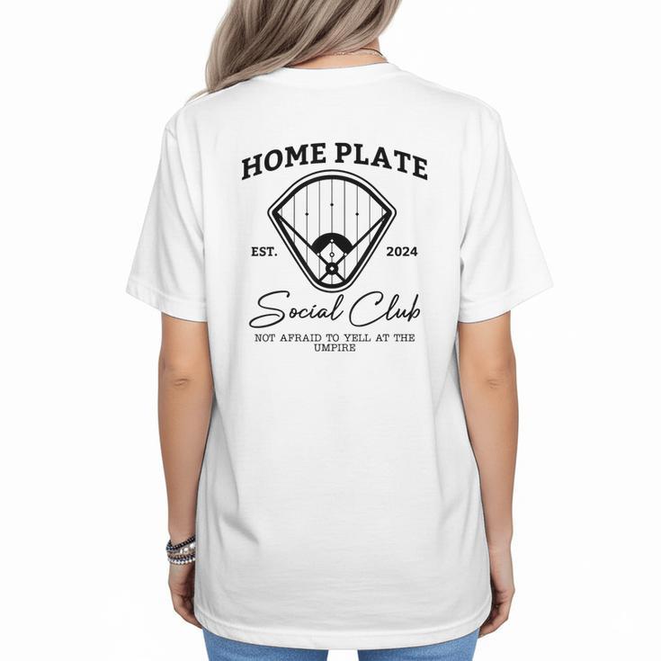 Home Plate Social Club Baseball Mom Women's T-Shirt Back Print