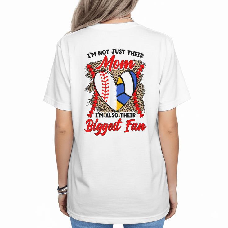 I'm Their Biggest Fan Volleyball Baseball Mom Women's T-Shirt Back Print