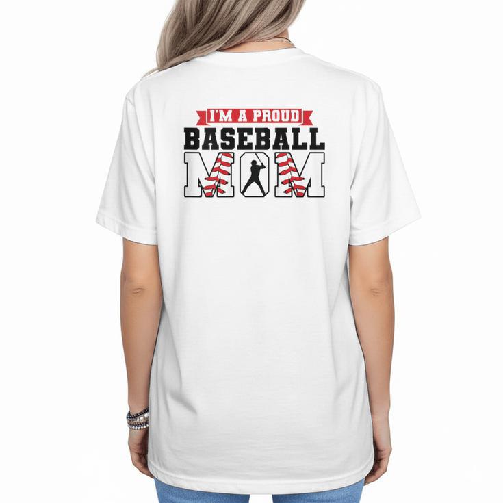I'm a Proud Baseball Mom Baseball Women's T-Shirt Back Print