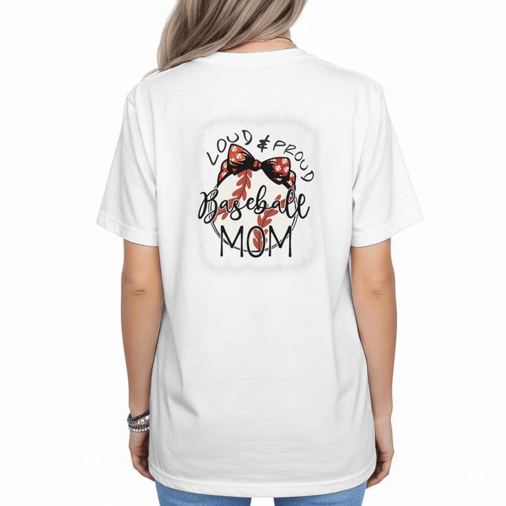 Loud Proud Baseball Mom Mommy  Premium Women's T-Shirt Back Print