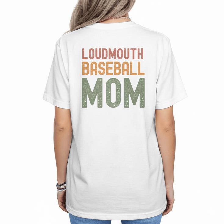 Loudmouth Baseball Mom  Sports Cute Text Premium Women's T-Shirt Back Print