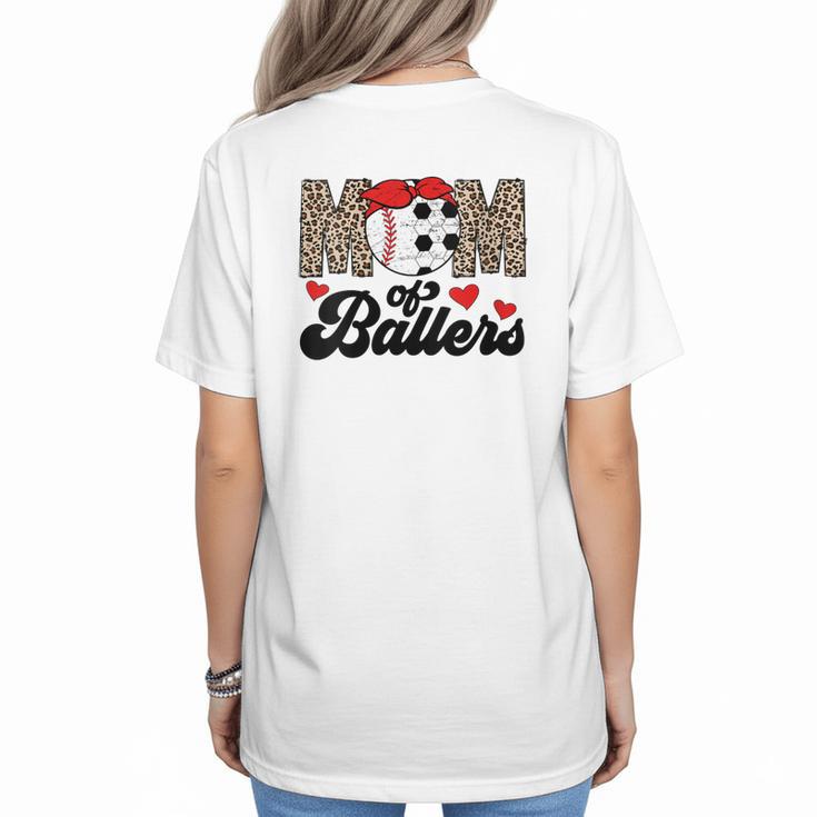 Mom Of Ballers Soccer Baseball Mom Soccer Baseball Mother Women's T-Shirt Back Print
