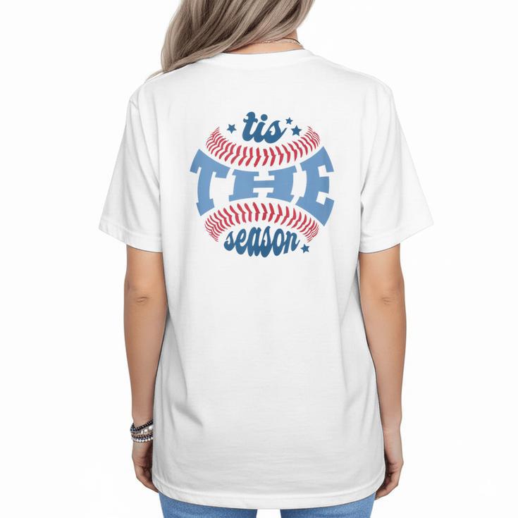 Spring 2024 Season Cute Baseball Mom It Is The Season Women's T-Shirt Back Print