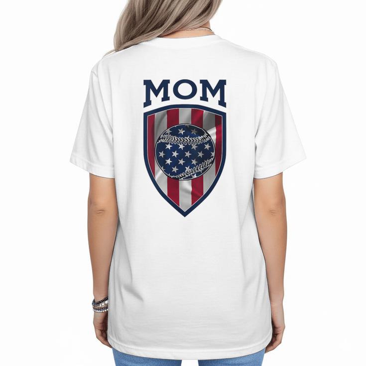 USA Mum Mother's Day Baseball Mom Women's T-Shirt Back Print