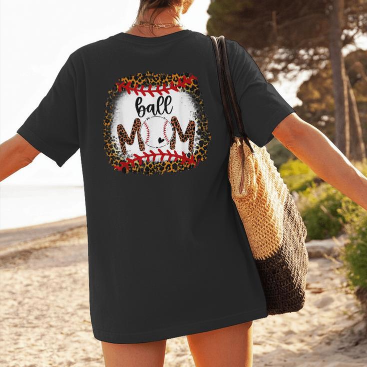 Ball Mom Leopard Ball Mom Baseball Mom Women's T-Shirt Back Print Ball Mom Leopard Ball Mom Baseball Mom Women's T-Shirt Back Print
