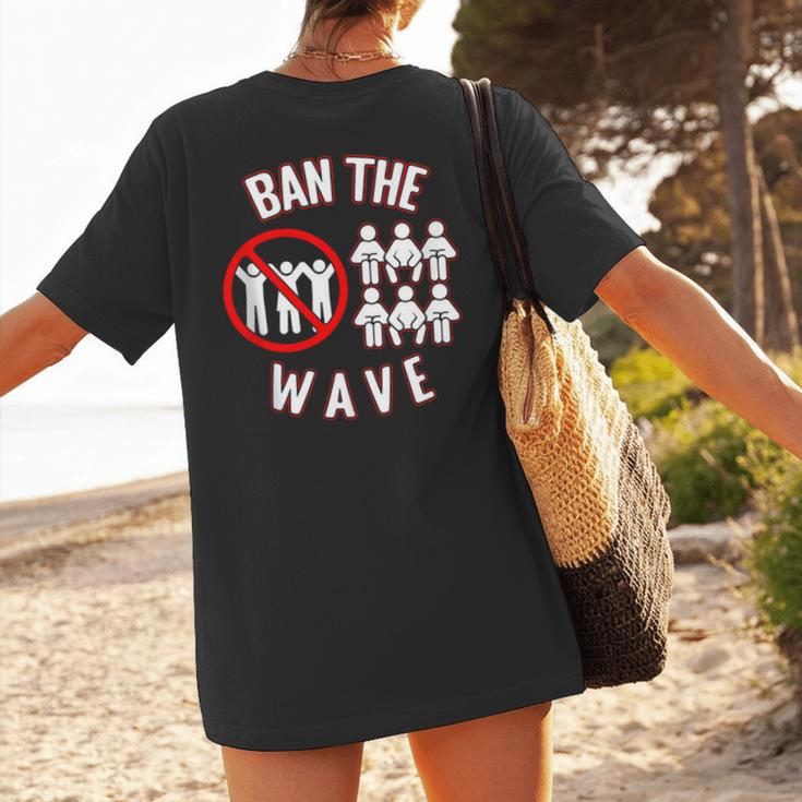 Baseball Ban The Wave Baseball Mom Player Coach Fan Women's T-Shirt Back Print Baseball Ban The Wave Baseball Mom Player Coach Fan Women's T-Shirt Back Print