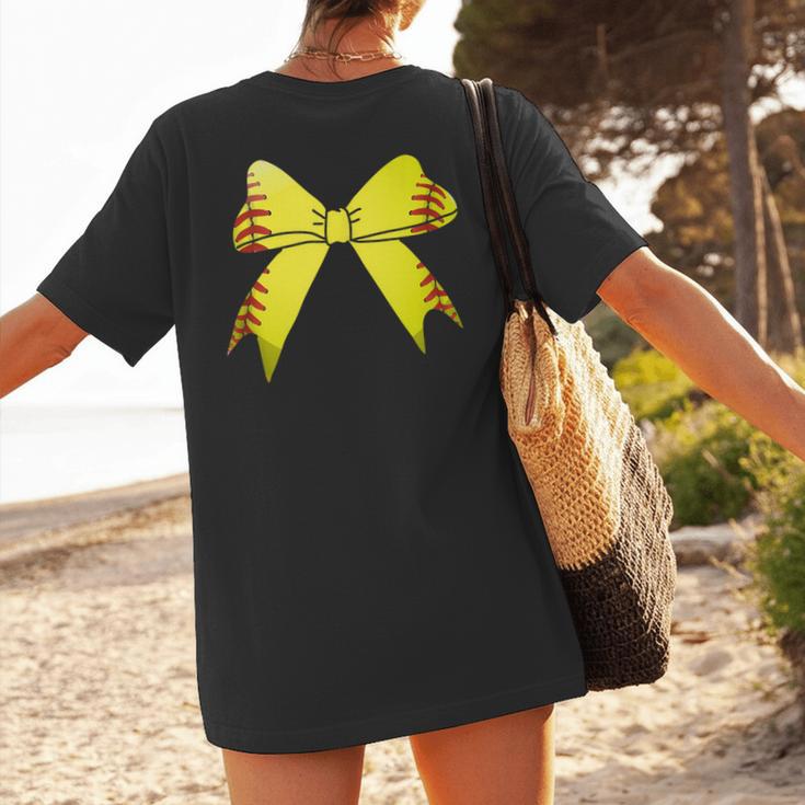Baseball Bow Baseball Mom Women Baseball Mama Women's T-Shirt Back Print Baseball Bow Baseball Mom Women Baseball Mama Women's T-Shirt Back Print