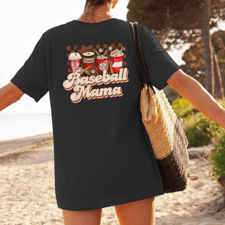 Baseball Mama Coffee Game Day Vibes Baseball Mom Women's T-Shirt Back Print Baseball Mama Coffee Game Day Vibes Baseball Mom Women's T-Shirt Back Print