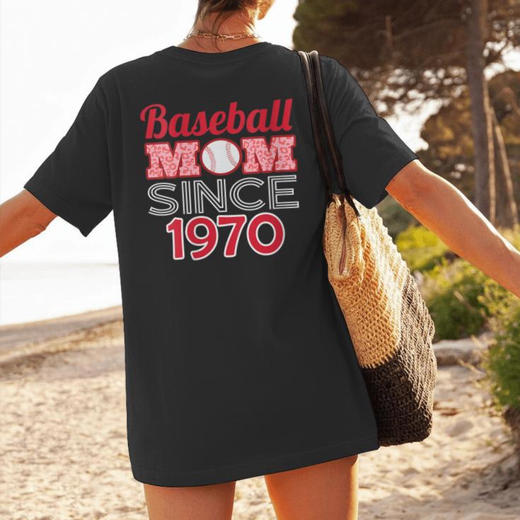 Baseball Mom Since 1970 Women's T-Shirt Back Print