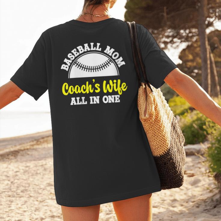 Baseball Mom Coach's Wife All In One Sports Player Coach Women's T-Shirt Back Print Baseball Mom Coach's Wife All In One Sports Player Coach Women's T-Shirt Back Print