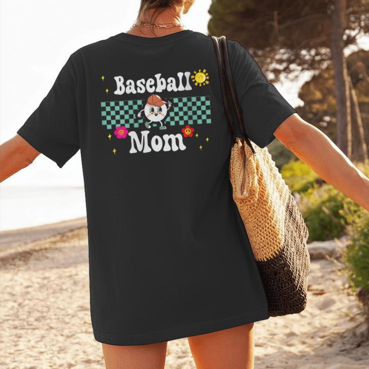 Baseball Mom Cute Retro Look Mothers Will Love Women's T-Shirt Back Print Baseball Mom Cute Retro Look Mothers Will Love Women's T-Shirt Back Print