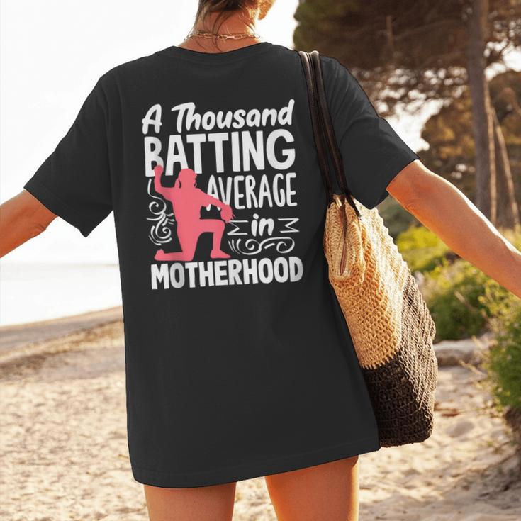 Baseball Mom Heart Ball Graphic Mother's Day Women's T-Shirt Back Print Baseball Mom Heart Ball Graphic Mother's Day Women's T-Shirt Back Print