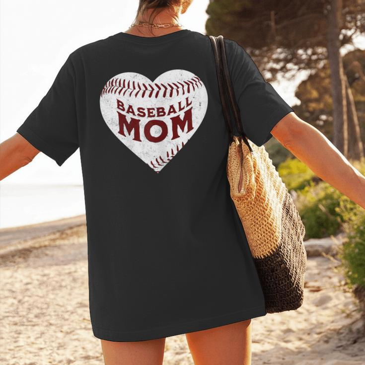 Baseball Mom Heart Love Mother's Day Game Day Support Women's T-Shirt Back Print Baseball Mom Heart Love Mother's Day Game Day Support Women's T-Shirt Back Print