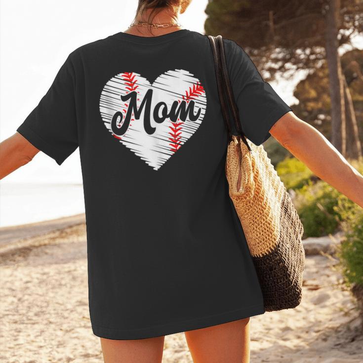 Baseball Mom Heart Mother's Day Mom Grandma Mama Boys Girls Women's T-Shirt Back Print Baseball Mom Heart Mother's Day Mom Grandma Mama Boys Girls Women's T-Shirt Back Print