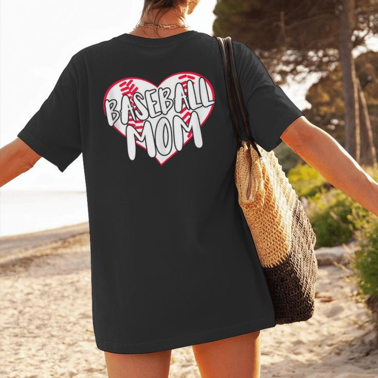 Baseball Mom Heart Women's T-Shirt Back Print