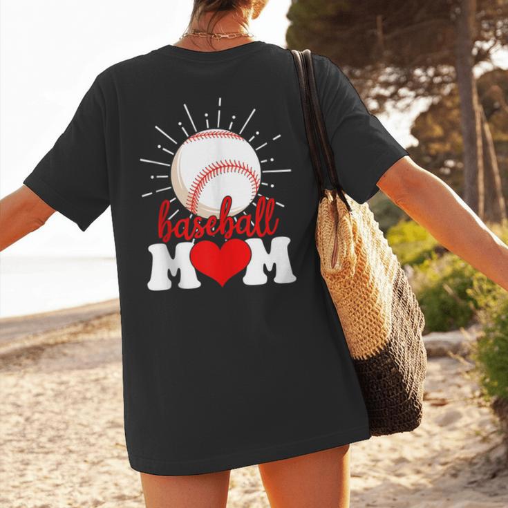 Baseball Mom Mama Mother's Day Sport Lover Women's T-Shirt Back Print Baseball Mom Mama Mother's Day Sport Lover Women's T-Shirt Back Print