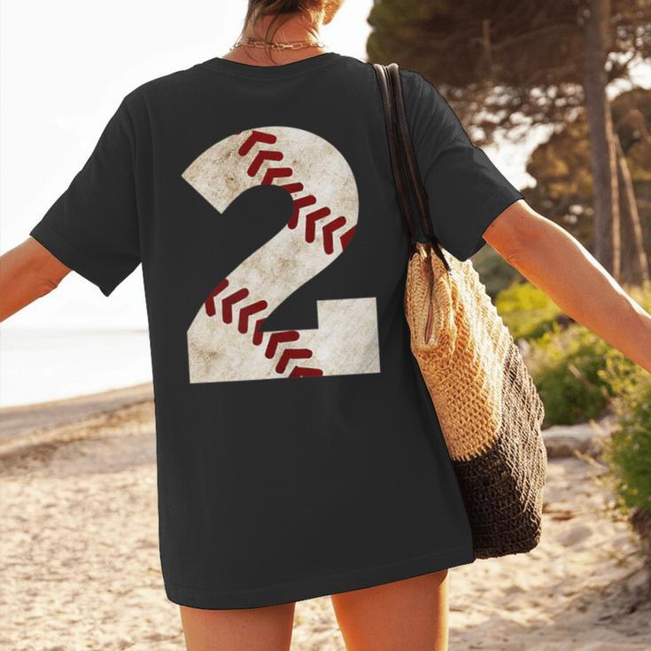 Baseball Mom Baseball Parent Number Two Baseball Gear 2 Women's T-Shirt Back Print