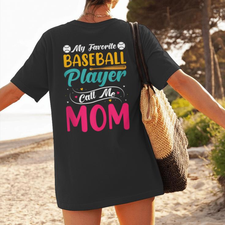 Baseball Mom Quote Vintage Retro Baseball Saying Women's T-Shirt Back Print