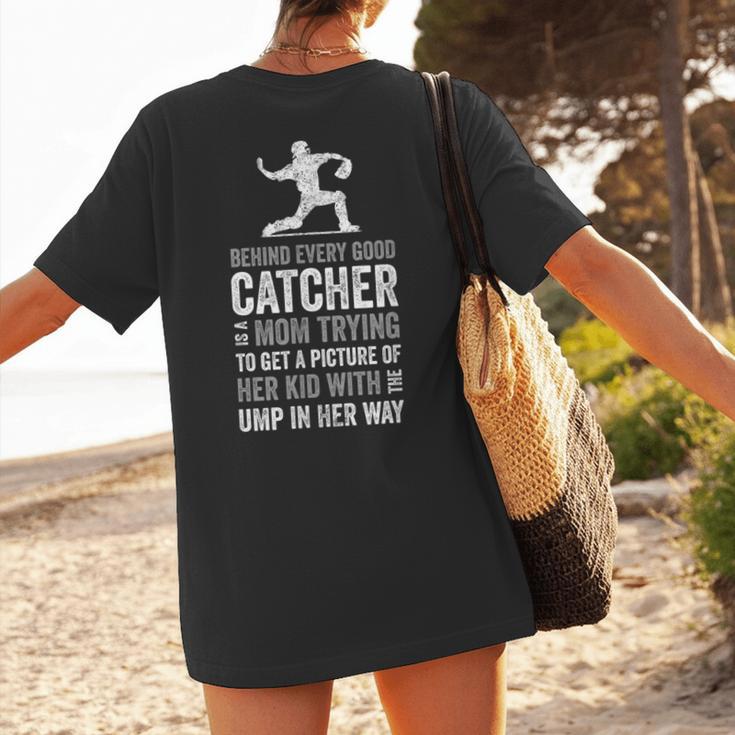 Baseball Mom Tee Baseball Player Mom Women's T-Shirt Back Print