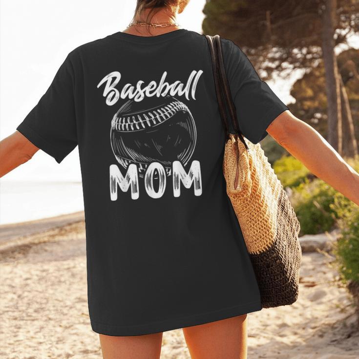 Baseball Mom For Women Family Matching Players Team Mommy Women's T-Shirt Back Print