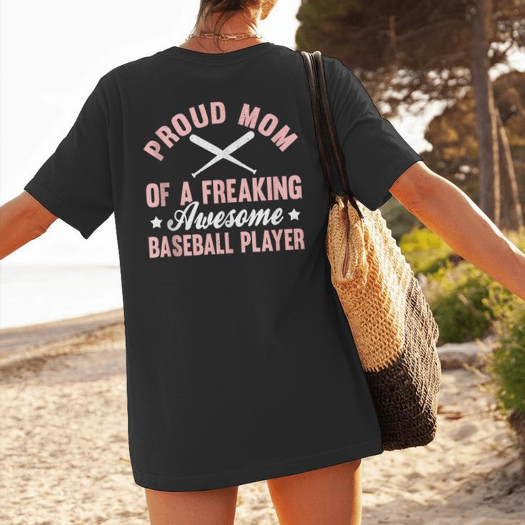 Baseball Player Pitcher Catcher Baseball Mom Mother Women's T-Shirt Back Print Baseball Player Pitcher Catcher Baseball Mom Mother Women's T-Shirt Back Print