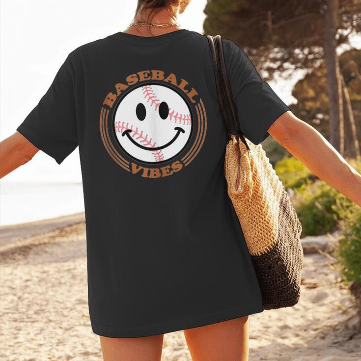 Baseball Vibes Baseball Mom Women's T-Shirt Back Print Baseball Vibes Baseball Mom Women's T-Shirt Back Print