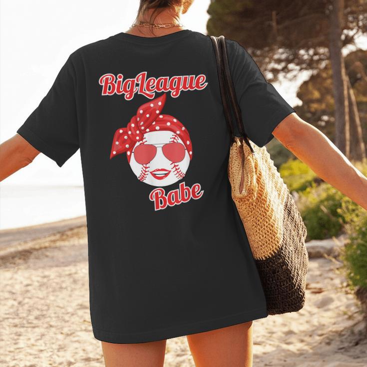 Cute Love Baseball BigLeague Babe Hot Baseball Mom Women's T-Shirt Back Print Cute Love Baseball BigLeague Babe Hot Baseball Mom Women's T-Shirt Back Print
