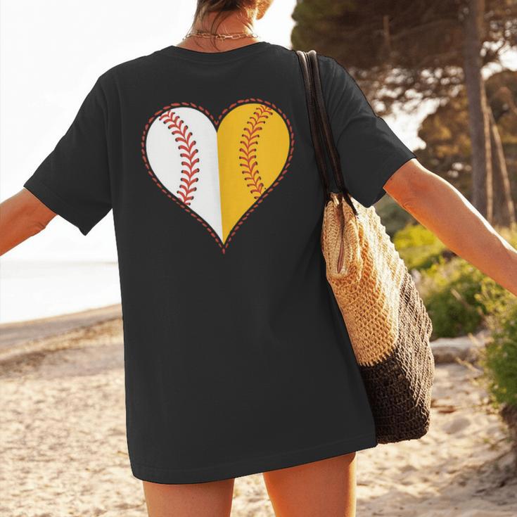 Cute Love Baseball Fast Pitch Softball Heart Baseball Mom Women's T-Shirt Back Print Cute Love Baseball Fast Pitch Softball Heart Baseball Mom Women's T-Shirt Back Print
