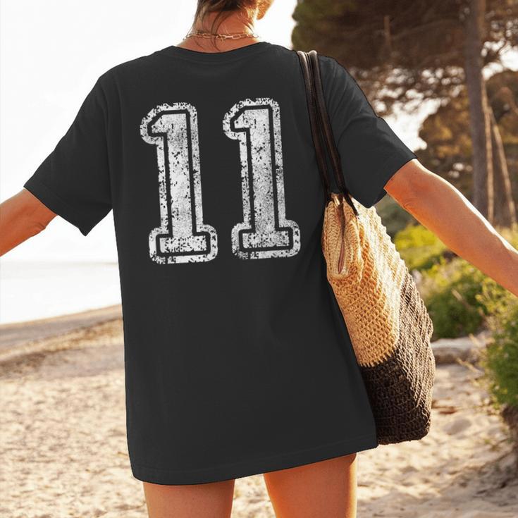 Jersey Number 11 T-Shirt Football Eleven Number Baseball Mom Women's T-Shirt Back Print