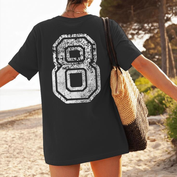 Jersey Number 8 Eight T-Shirt Football Number Baseball Mom Women's T-Shirt Back Print Jersey Number 8 Eight T-Shirt Football Number Baseball Mom Women's T-Shirt Back Print