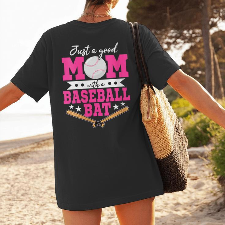 Just A Good Mom With A Baseball Bat Baseball Mom Women's T-Shirt Back Print