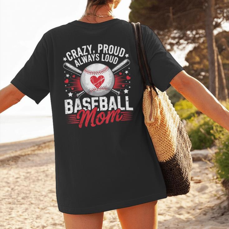 Proud Baseball Mom For Women Mom Baseball Mama Women's T-Shirt Back Print
