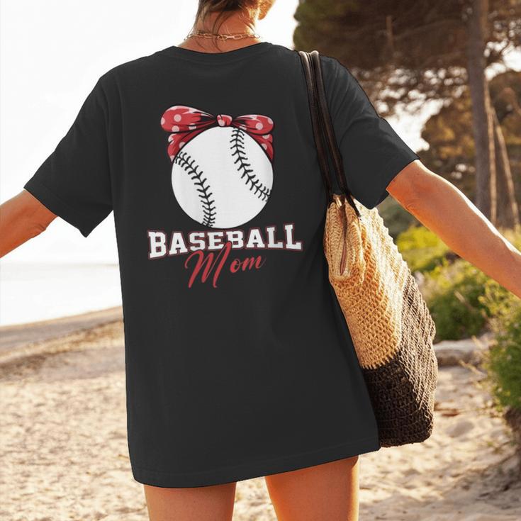 Softball Baseball Mom Floral Tee Mother's Day Women's T-Shirt Back Print Softball Baseball Mom Floral Tee Mother's Day Women's T-Shirt Back Print