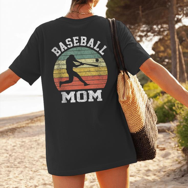 Vintage Baseball Mom Baseball Lover Women's T-Shirt Back Print