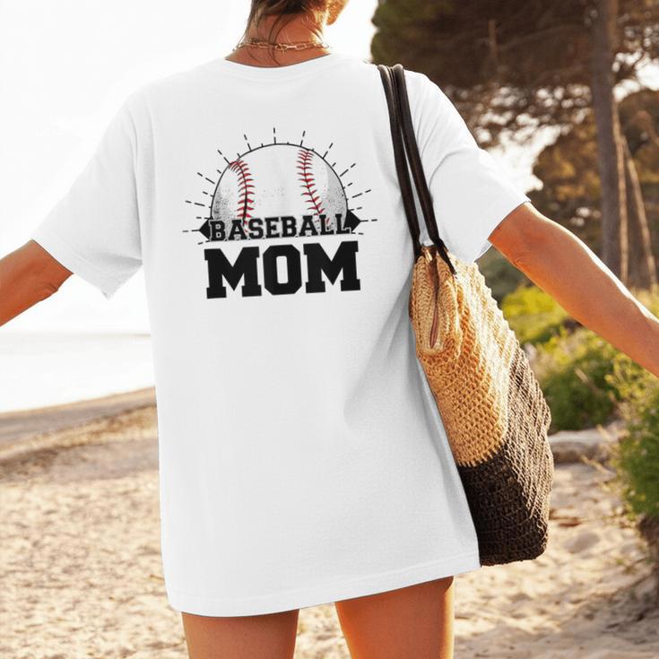 American Flag Patriotic Game Day Baseball Mom Women's T-Shirt Back Print American Flag Patriotic Game Day Baseball Mom Women's T-Shirt Back Print