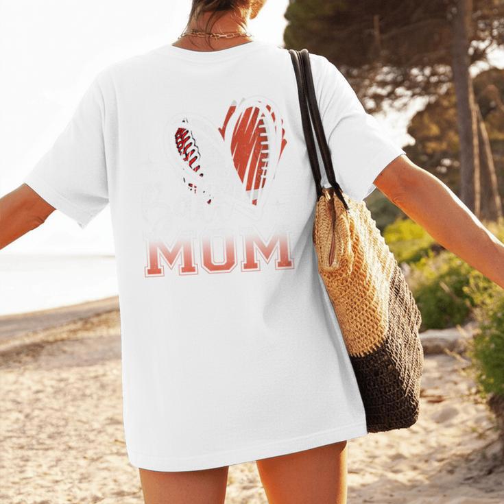Ball Mom Football Baseball Mom Premium Women's T-Shirt Back Print