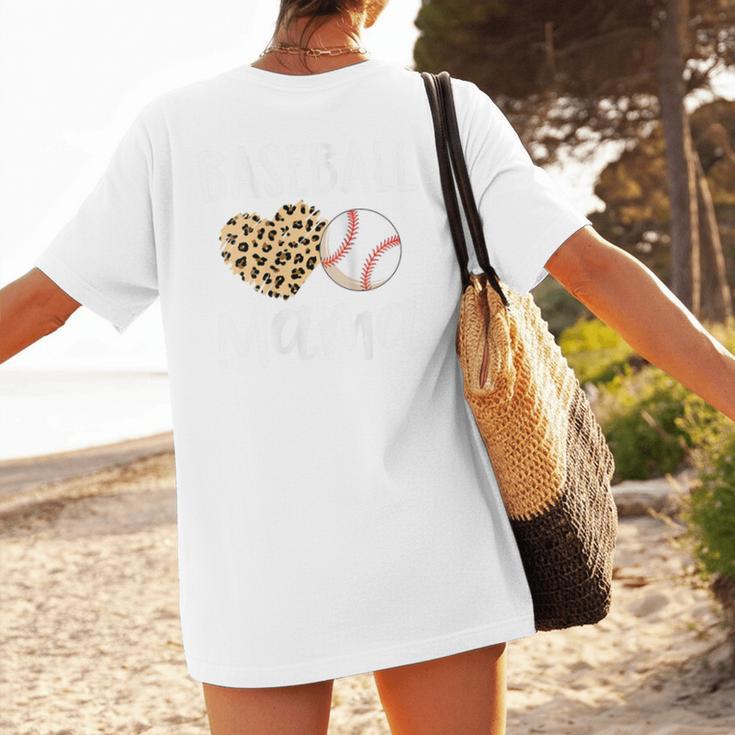 Baseball Mama For Baseball Mom Leopard Game Day Women's T-Shirt Back Print