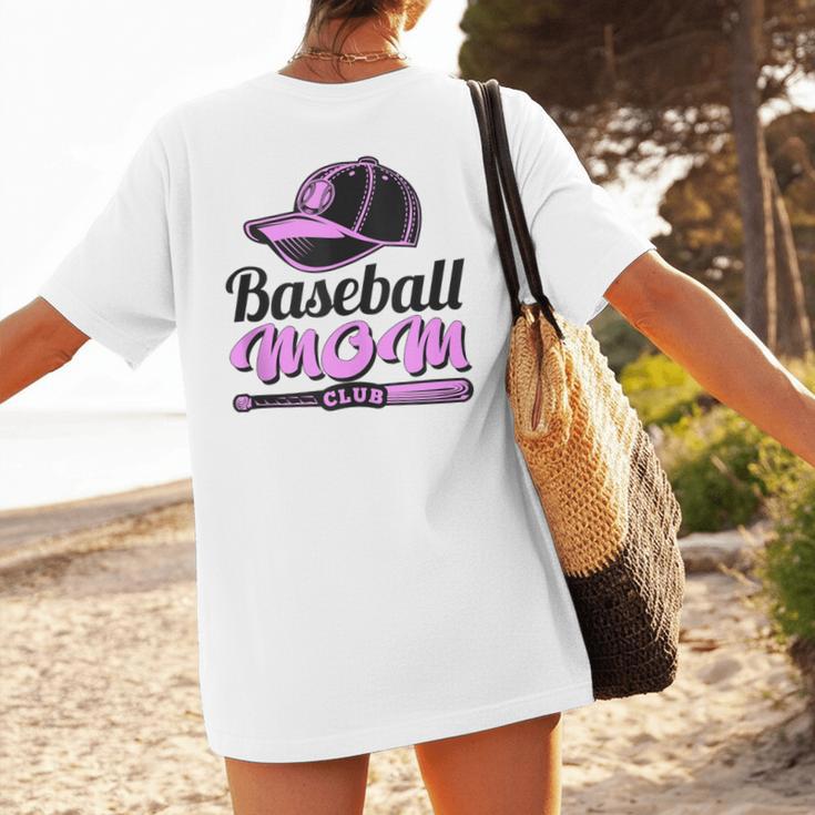 Baseball Mom Club Cool Women's T-Shirt Back Print Baseball Mom Club Cool Women's T-Shirt Back Print