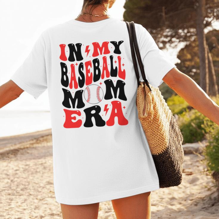 In My Baseball Mom Era Groovy Mom Women's T-Shirt Back Print In My Baseball Mom Era Groovy Mom Women's T-Shirt Back Print